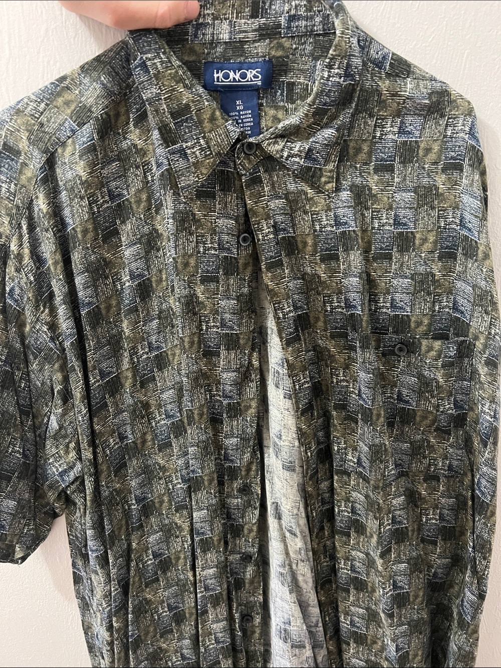 Honors Olive and Black Lightweight Button-Front Shirt Jacket